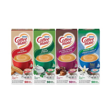 COFFEE MATE Liquid Coffee Creamer, Variety Pack, 037 oz Mini Cups, PK200, 200PK 283-00025